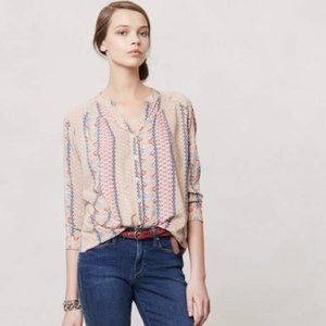 Anthropologie | Maeve Boho “Sunset District” Button Down Size Small